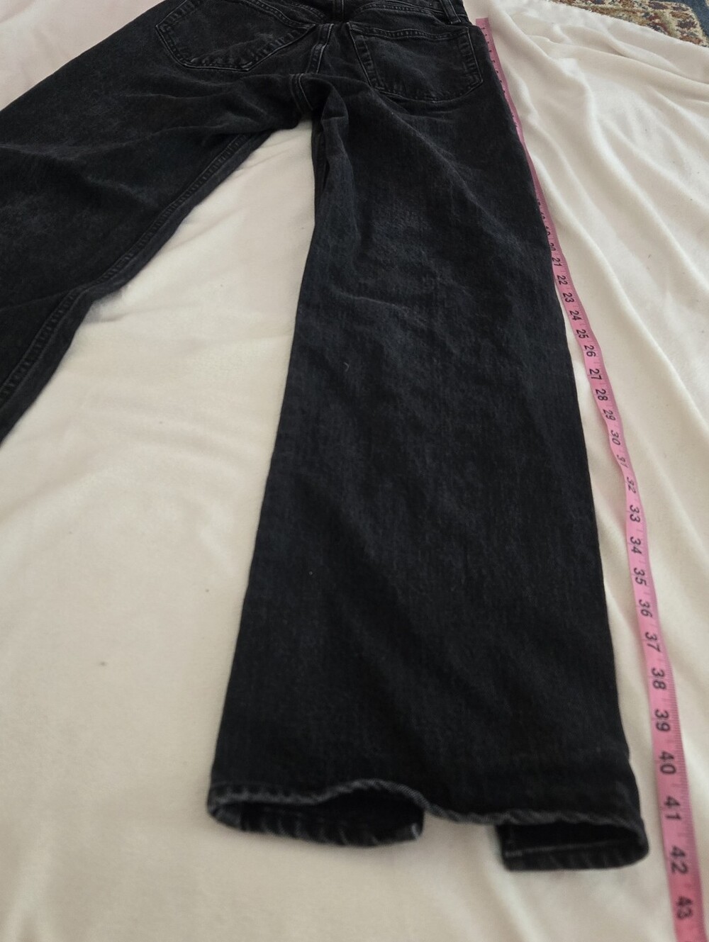 Abercrombie & Fitch 90's Relaxed Jeans Curve Love High Rise Split Hem Black 26/2 - Picture 6 of 6